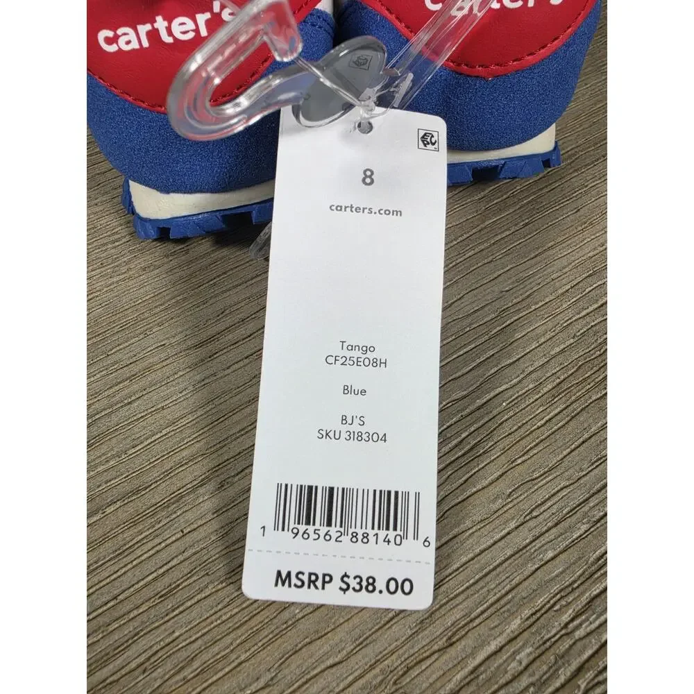 Carter's Tango Boys Lace-Up Low Top Sneakers Blue/Red/White US 8 CF25E08H